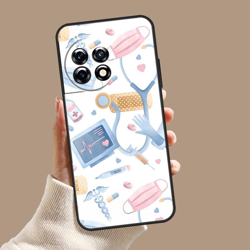Cartoon Doctor Nurse Case For OnePlus 12R 10R 9R 10T 8T 8 9 10 Pro 11 12 OnePlus Nord CE 2 3 Lite N10 N20 Cover