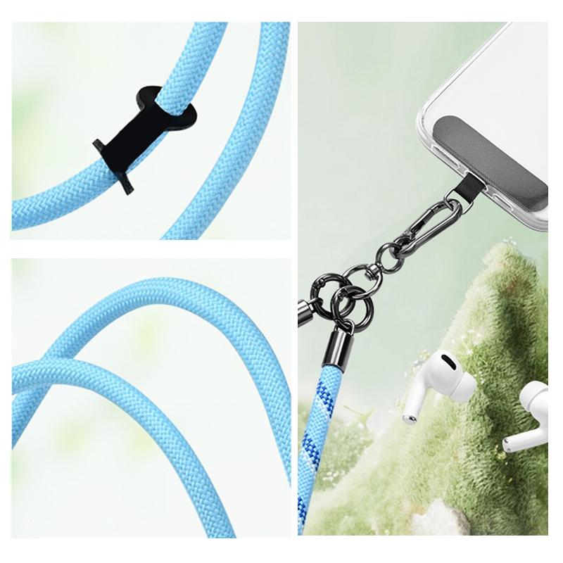 Univerzální šňůrka na telefon proti ztrátě, odnímatelná barevná šňůrka na krk, bezpečnostní poutko na telefon, kroužek na klíče, řetízek, lano s kartou