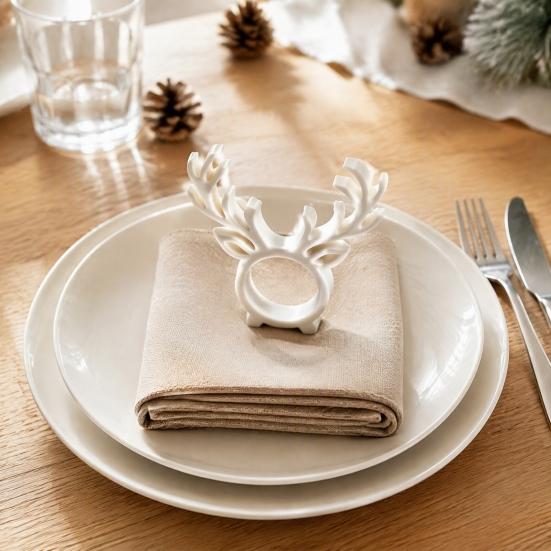 Festive Party Supplies 3D Printed Reindeer Napkin Ring, Decorative Holder, Elk Chocolate Holder Novelty Tableware Holders for Christmas Table