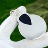 Natural Sodalite Bezel Wife Third Eye Chakra Boho Pendant 925 Sterling Silver