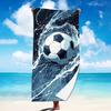 Grünes Fußballfeld Fußball Strandtuch Sandfrei Schnelltrocknende Decke Sportspielplatz Druckhandtuch für den Sommerstrand