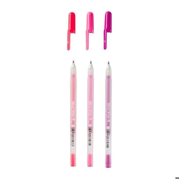 Stylos à encre gel - SAKURA - Gelly Roll - Moonlight Fluorescent - Lot de 3 - Couleurs vives