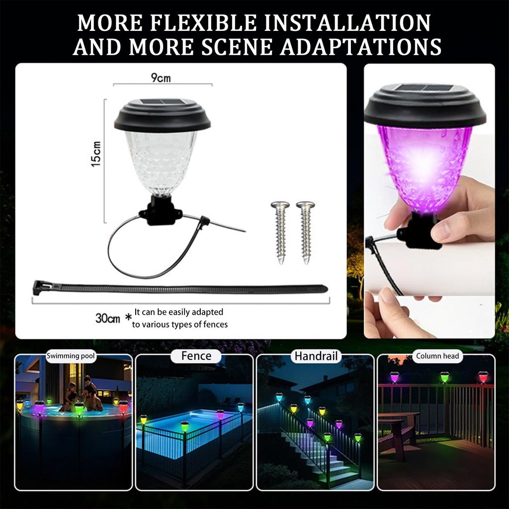 4pcs Solar LED Pool Lights Suitable For Ground Pool Fence Decoration LED Waterproof Pool Accessories Night Lights