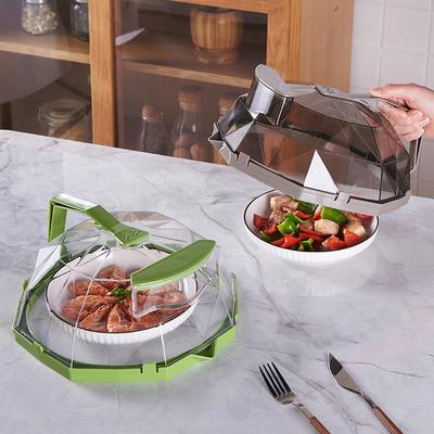 Microwave Splatter Cover with Handle & Water Storage Box Transparent Splatter Guard Multi-Purpose for Keeps Microwave Oven Clean