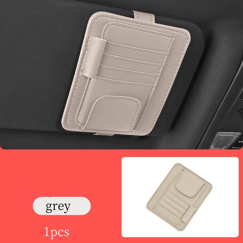 Car Sun Visor Organizer Multi-Pocket Business Card Storage Management Sunglasses Holder Visor Accessories Auto Interior