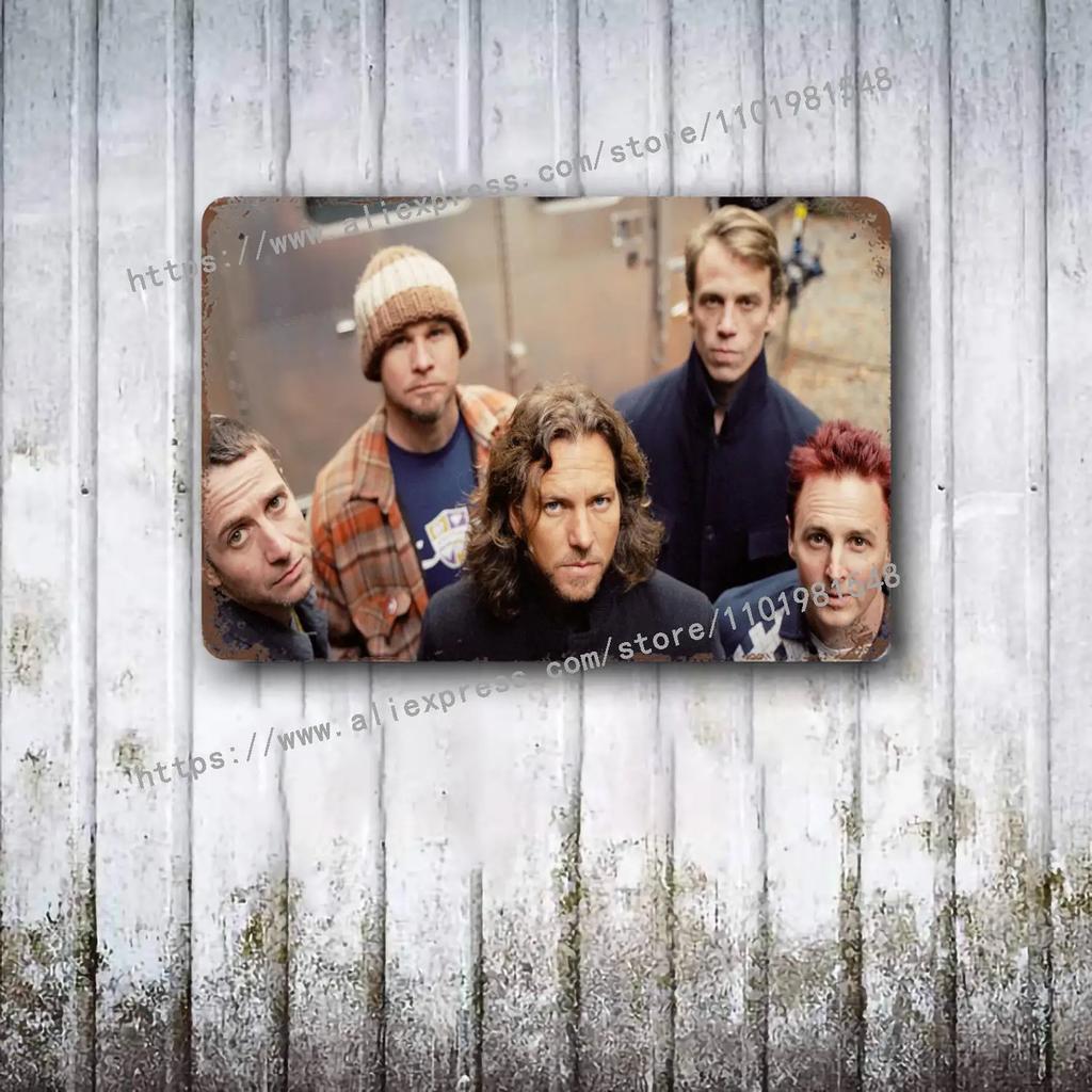 Pearl Jam Bands Metal Dekor Poster Vintage Blechschild Metallschild Dekorative Plakette für Pub Bar Man Cave Club Wanddekoration