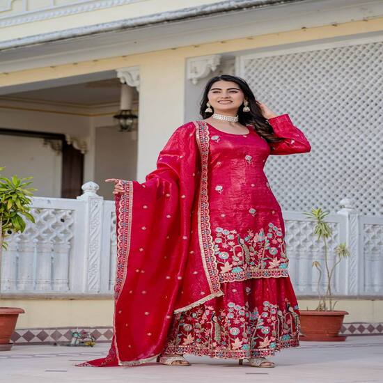 Festive Pink Sharara