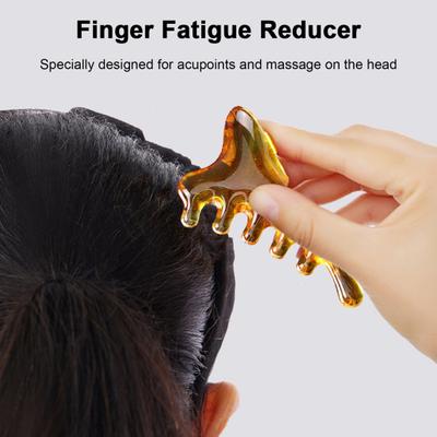 4-in-1 Scalp Massager Comb Wide Tooth Combs Resin Gua Sha Tool for Head