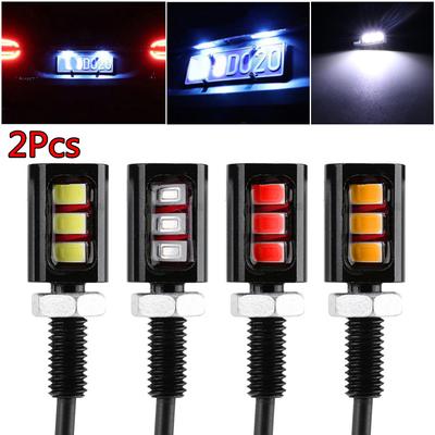 2Pcs Bulb Screw Bolt Auto License Number Plate 3 LED Lamp Car Motorcycle Light