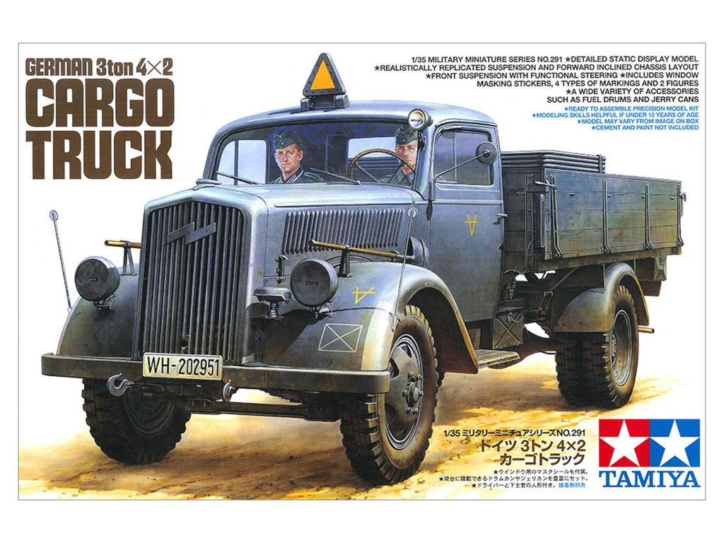 Tamiya Military Miniature Series 291 German Army 4x2 Cargo Truck Plastic Model Kit 35291 1/35 No. 3-ton