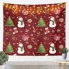 Cute Snowman Tapestry Kids Merry Christmas Wall Art for Bedroom Living Rooms Xmas Snowflake Wall Hanging Blanket Breathable