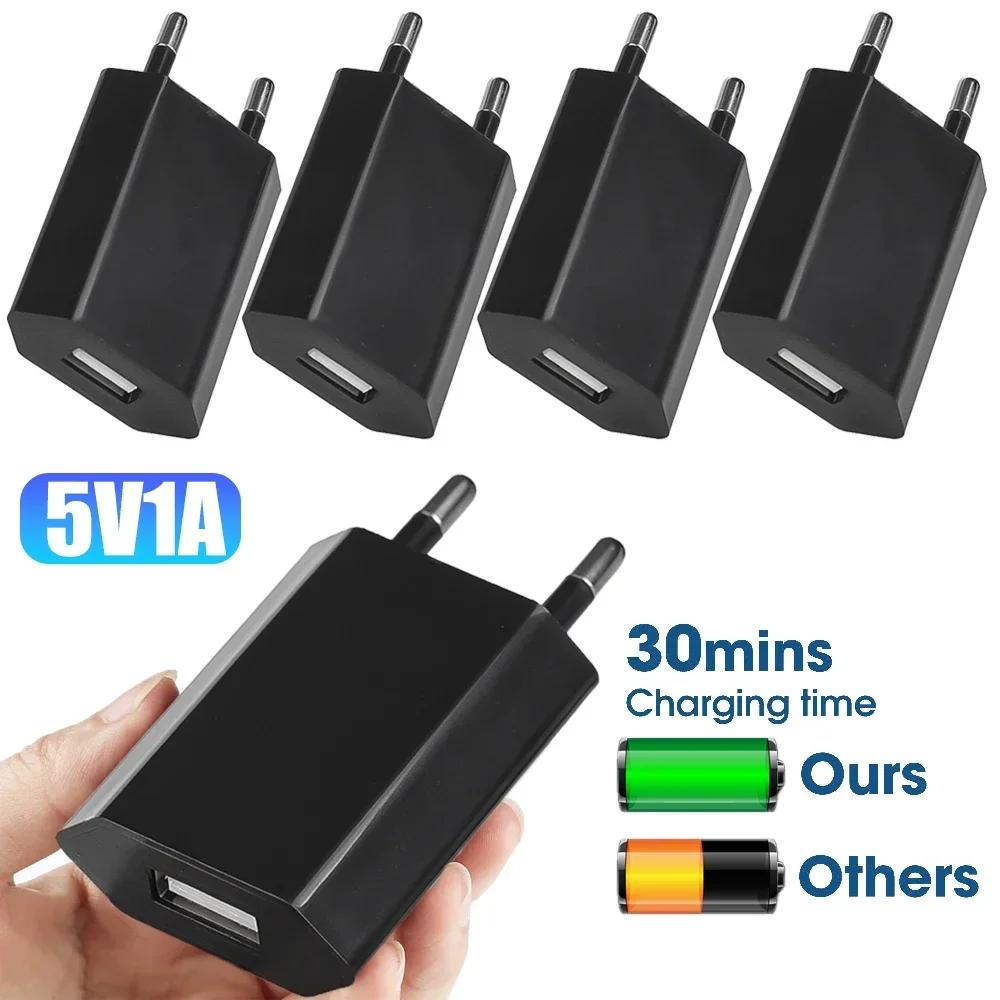 1-6PCS Enchufe Cargador USB Universal para Teléfono 5V 1A Enchufes UE Cargador de Pared de Viaje Adaptador de Corriente Cargador para IPhone Samsung Mi Google