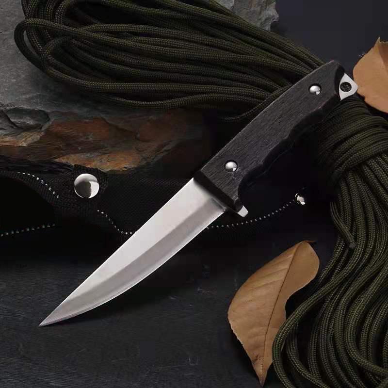 Stainless Steel Knife Wood Handle Outdoor Camping Knives Kitchen Chef Knives Paring Fruit Cooking Cutter