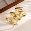 Chunky Gold Color Irregular Open Cuff Bracelet Bold Minimalist Style Bracelet For Women Office & Casual Gatherings Jewelry