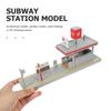 DIY 1/64 Scale Metro Station Model Unassembly Kit Miniature Building Scene Railway Diorama Sand Table Accessories Layout