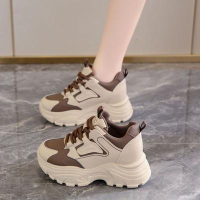 Fashion Women's Chunky Sneakers New Spring Autumn Casual Shoes for Women Colorblock Thick Sole Versatile Lace Up