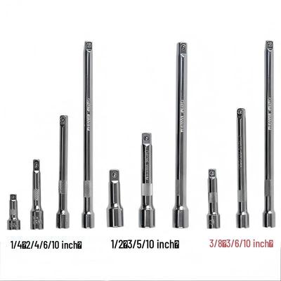 Socket Wrench Extension Set: 1/2" Large, 3/8" Medium, 1/4" Small, and Short Adapter