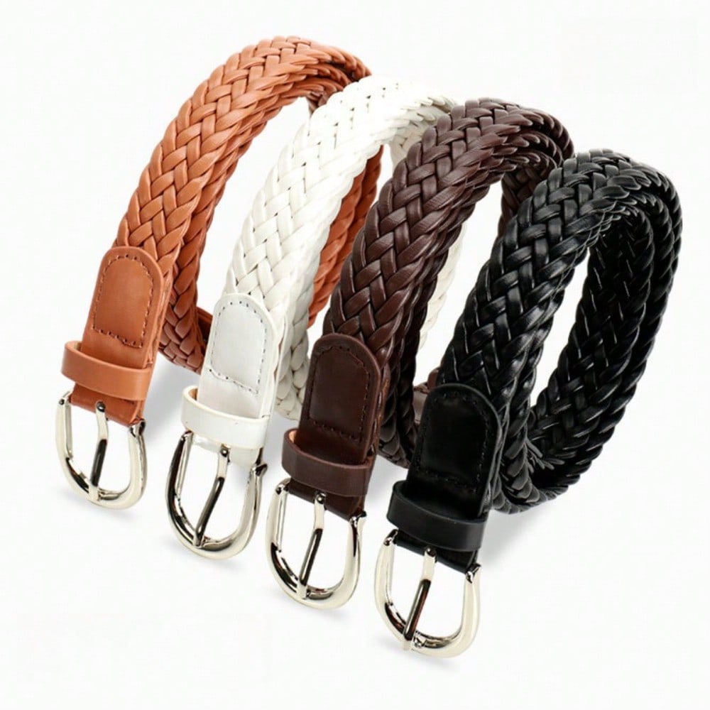 Commuter Belt Women's Non-punching Woven Women's Belt Decorative Dress Jeans Belt