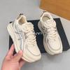 Spring thin round head lace-up breathable mesh sneakers ins trendy thick-soled casual running shoes