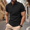 Men's Summer Solid Color Button Short Sleeve Tops Men's Casual Loose Fashion Tops