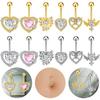 Gaibei Heart-Shaped Spider Web Navel Ring - European/American Fashion Trend Jewelry
