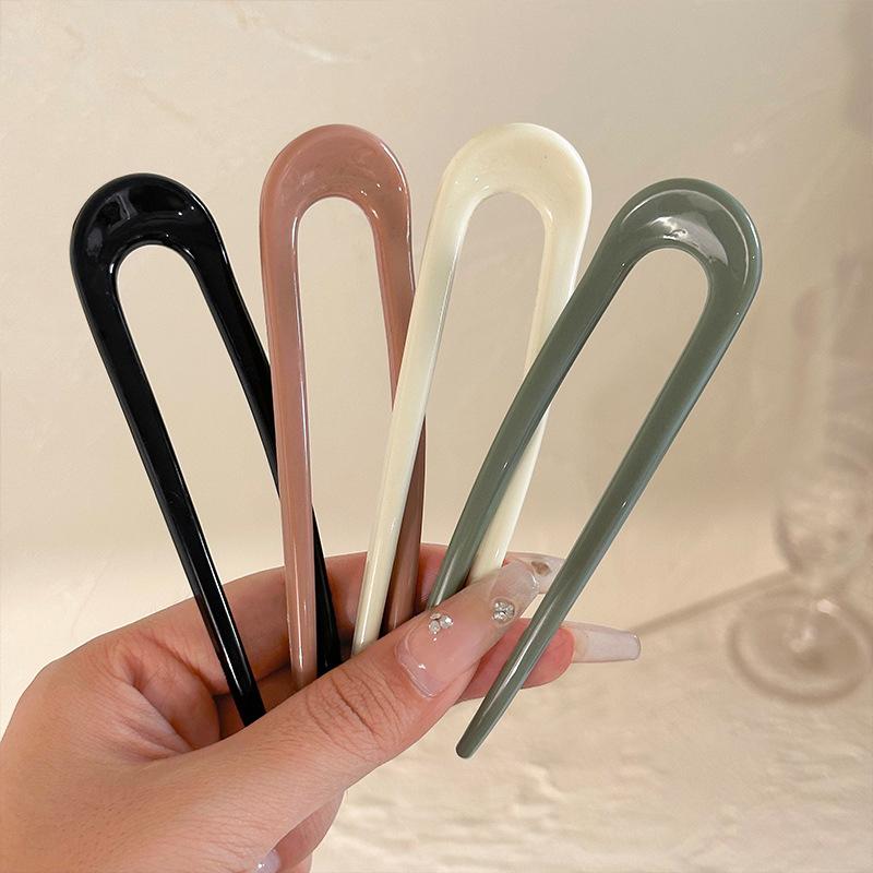 New U-Shaped Hair Fork New Hair Accessory Resin Hair Sticks Creative Design Hair Styling Tools Women Gifts