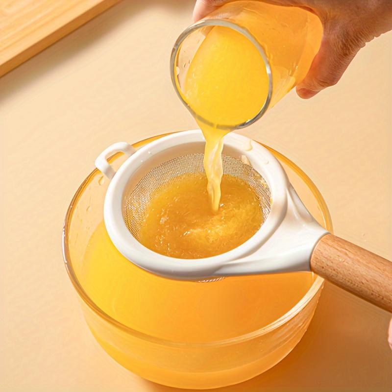 Nerezové jemné síto na mouku Cukr Šťáva Cukr Kakao Prášek Matcha Mouka Dřevěná rukojeť Domácí Kuchyňské Pečicí Nástroje