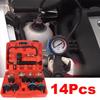 14Pcs Radiator Pressure Tester - Vacuum Type Cooling System Test, Car Water Tank Pressure Gauge, Water Tank Leak Detection Tool