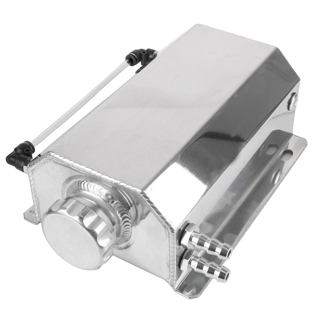 Auto Accessories Aluminum Alloy Car Oil Catch Tank 2L Overflow Reservoir Tank Fuel Gas Catch Can Coolant Radiator Universal