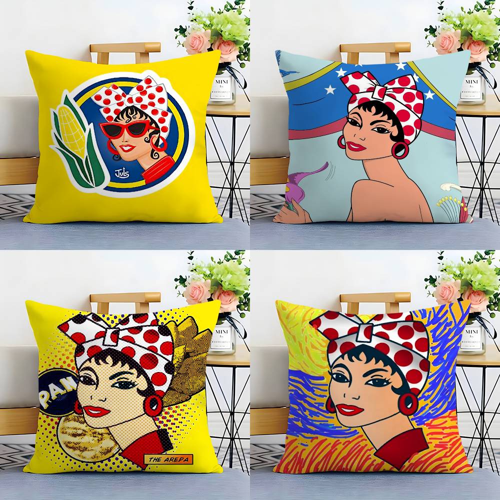 A-Aesthetic Art Venezuela Pillow Case Sofa Living Room Bedroom Double-sided Printing Square Cushion Nap Time Cushion Cover