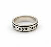 925 Solid Sterling Silver Moonstar Spinner Ring, Meditation Band, Stress Relief Unisex Jewelry