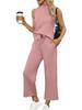 2025 Summer Women's Cross-Border Suit: Vest Top & Wide-Leg Cropped Pants