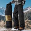 Îmbrăcăminte de lucru groasă, impermeabilă și rezistentă la vânt, căptușită cu bumbac, Pantaloni rezistenți la vânt, Bărbați, Iarnă, Groși, Calzi, Impermeabili, Pantaloni de schi cu triplă protecție