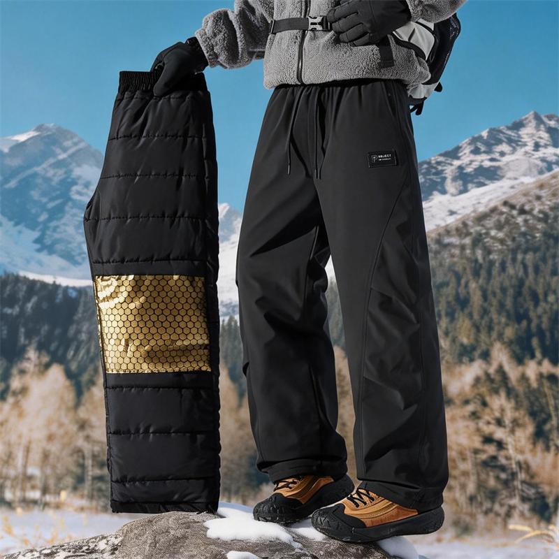 

Водонепроникний, вітрозахисний, бавовняний утеплений робочий одяг для вулиці, вітрозахисні штани, чоловічі зимові, товсті, теплі, водонепроникні, тризахисні лижні штани M чорний