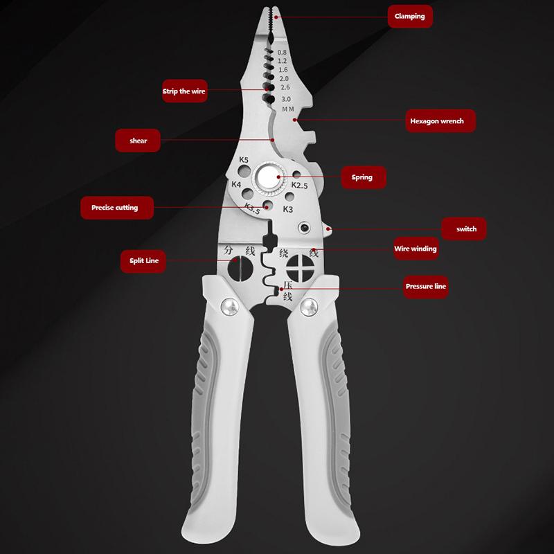 Clește de sertizare de tăiere a cablului de tăiere automată reglabilă pentru dezimbrare Clește pentru instrumente de reparare a firelor multifuncționale