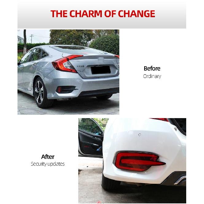 Car Flashing 1 Pair For Honda Civic 2016 2017 2018 Reflector Car LED Tail Light Rear Fog Lamp Bumper Light Auto Bulb Brake Light