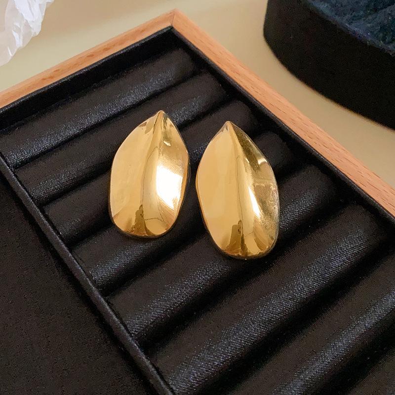 

Металлические серьги-пусеты в виде капли воды с серебряной иглой - Холодный стиль, Нишевая мода, Универсальные, Элегантные, Легкая роскошь, Высококлассные серьги