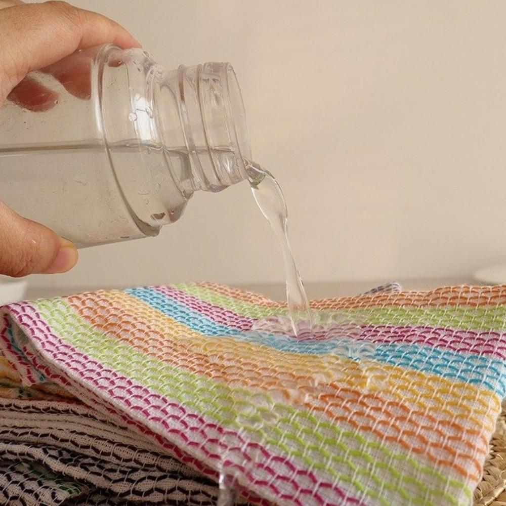 4PCS Multifunctional Striped Pattern Kitchen Towels Breathable Soft Scouring Pads 35x35cm Quick-Drying Kitchen Rag Household Use