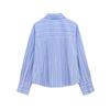 Women's European-American Striped Double-Breasted Long Sleeve Shirt - 2025 Spring Fashion