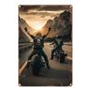 Rumsinredning Aluminium Väggkonst Skylt Trendig Motorcykel Outlaws Solnedgångsväg Metallplåt Dekor Mångsidig Gåva för Hem Kontor