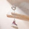 Collana Ciondolo Pattini da Ghiaccio Smaltati per Donne Uomini Strass Scarpe da Pattinaggio Bianche Collane Gioielli Sportivi Regalo