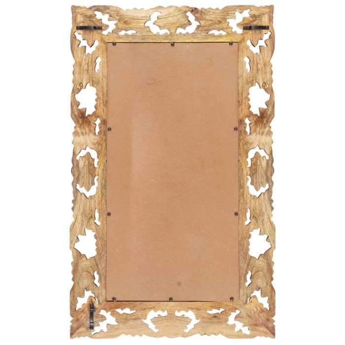 VidaXL Hand-carved Mirror Brown 80x50cm Solid Mango Wood