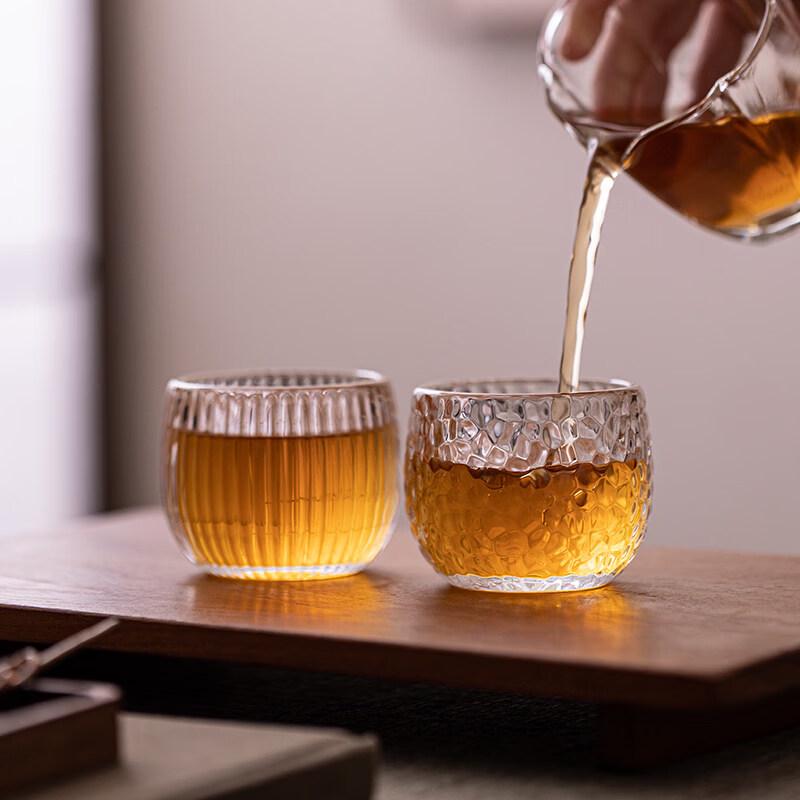 ZISIZ Hammered Heat-Resistant Glass Tea Cup