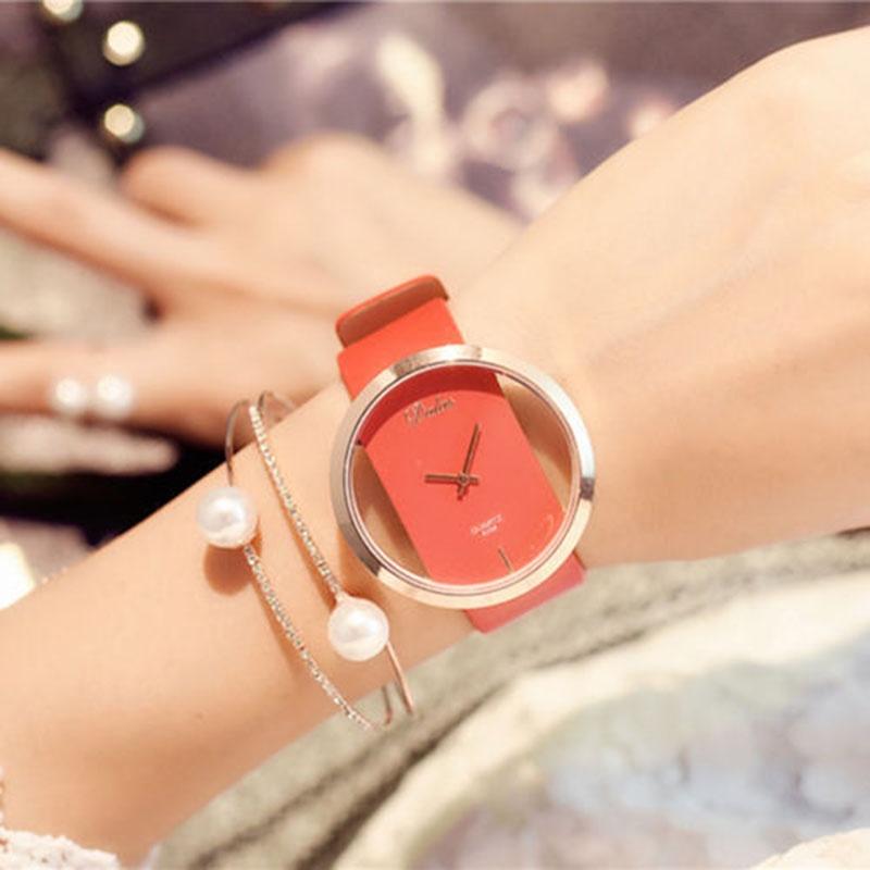 Sophisticated Women's Quartz Watch Featuring Durable Artificial Leather Wristband