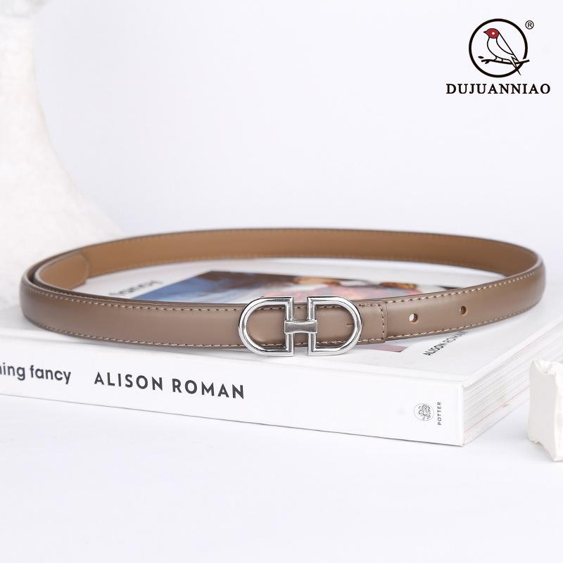 Leather Women'S Belt Simple Double Ring Belt With Jeans Casual Pants Belt Women'S Model