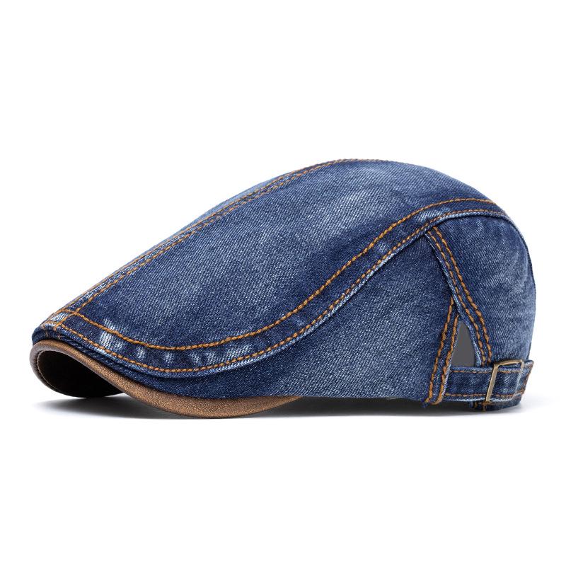 

Unisex Washable Denim Ivy Cap: Men s Flat Cap & Women s Octagonal Beret Adjustable