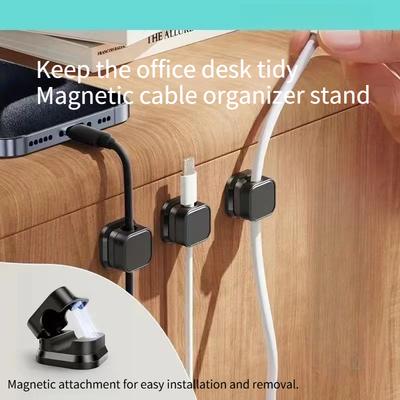 6 szt. magnetyczny organizer na kable, biurkowy ścienny uchwyt do przechowywania i ładowania kabli do transmisji danych telefonu komórkowego, haczyk z zatrzaskiem na kable