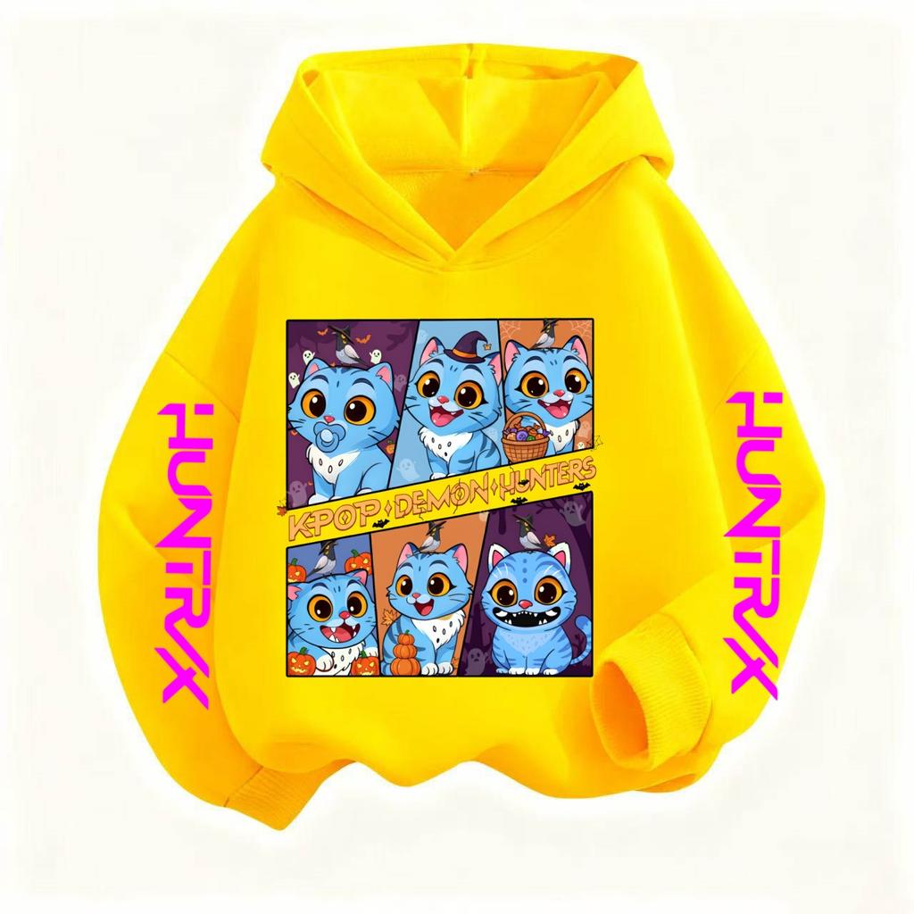 Halloween Popular Demon Hunter Cartoon Printed Children's New Fashionable Long Sleeved Sports Hoodie for Boys and Girls to Wear Every Day