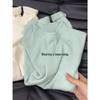 Temperament Slim Fit Knitted Sweater with Half High Neck and Straight Shoulders, Long Sleeves, Solid Color, Autumn Base Top.
