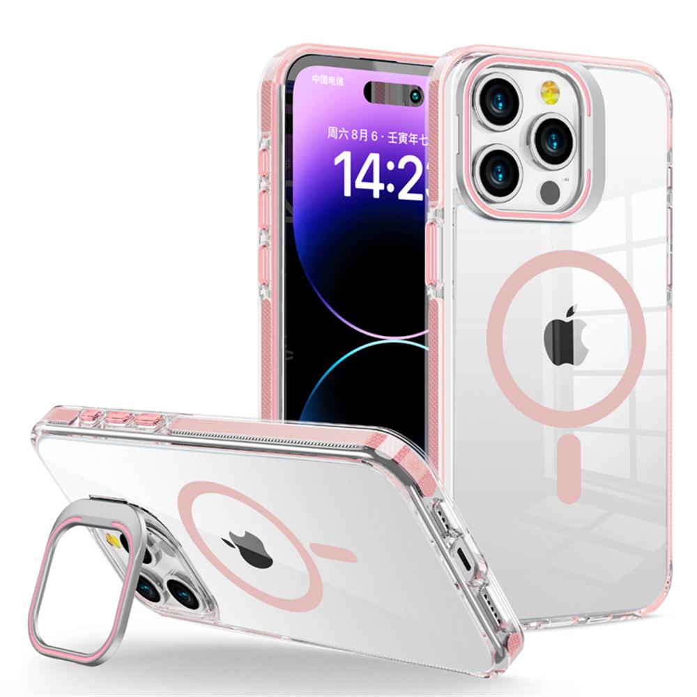 Transparent Bumper Magnetic Case For iPhone 17 17Air 16 15 14 Plus 13 12 Pro Max Magsafe Wireless Charge Metal Lens Holder Cover